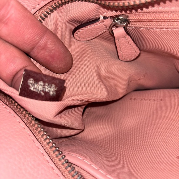 COACH Pink Turnlock Chain Tote 27 in Polished Pebble Leather pink Valentines - Picture 10 of 16